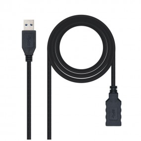 Cable USB 3.0, tipo A/M-A/H, negro, 2.0 m.
