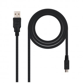 Cable USB 2.0, tipo A/M-Micro B/M, negro, 3.0 m.